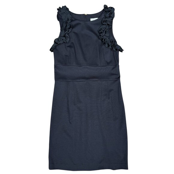 Women's CARMEN MARC VALVO ROMA Black Dress Ruffle‎ Sleeves- Size 8 - Picture 1 of 8